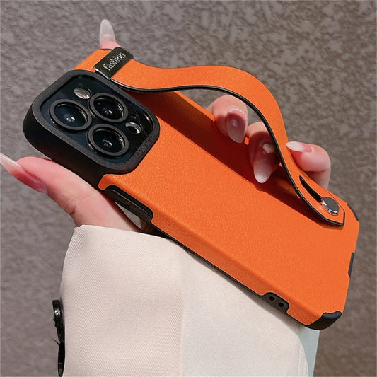 Luxury Leather Wrist Strap Holder Stand For iPhone serie