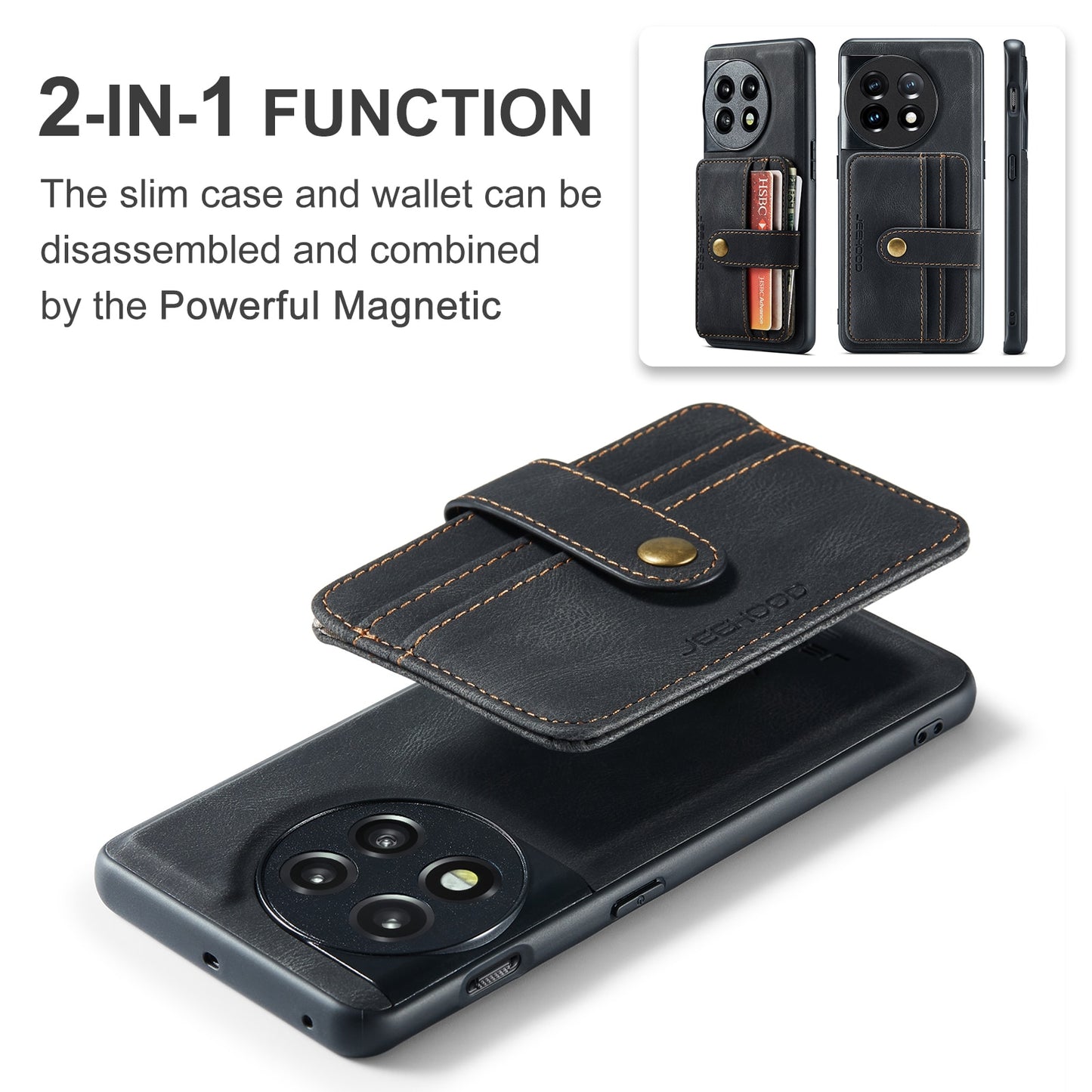 Vintage Leather Wallet Case for OnePlus 11