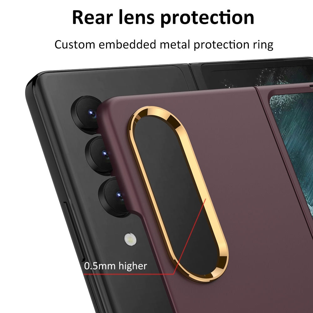 All-Inclusive Protection Folding Phone Cover with Ultra Thin Plated Metal Frame and Color Contact Lens Design