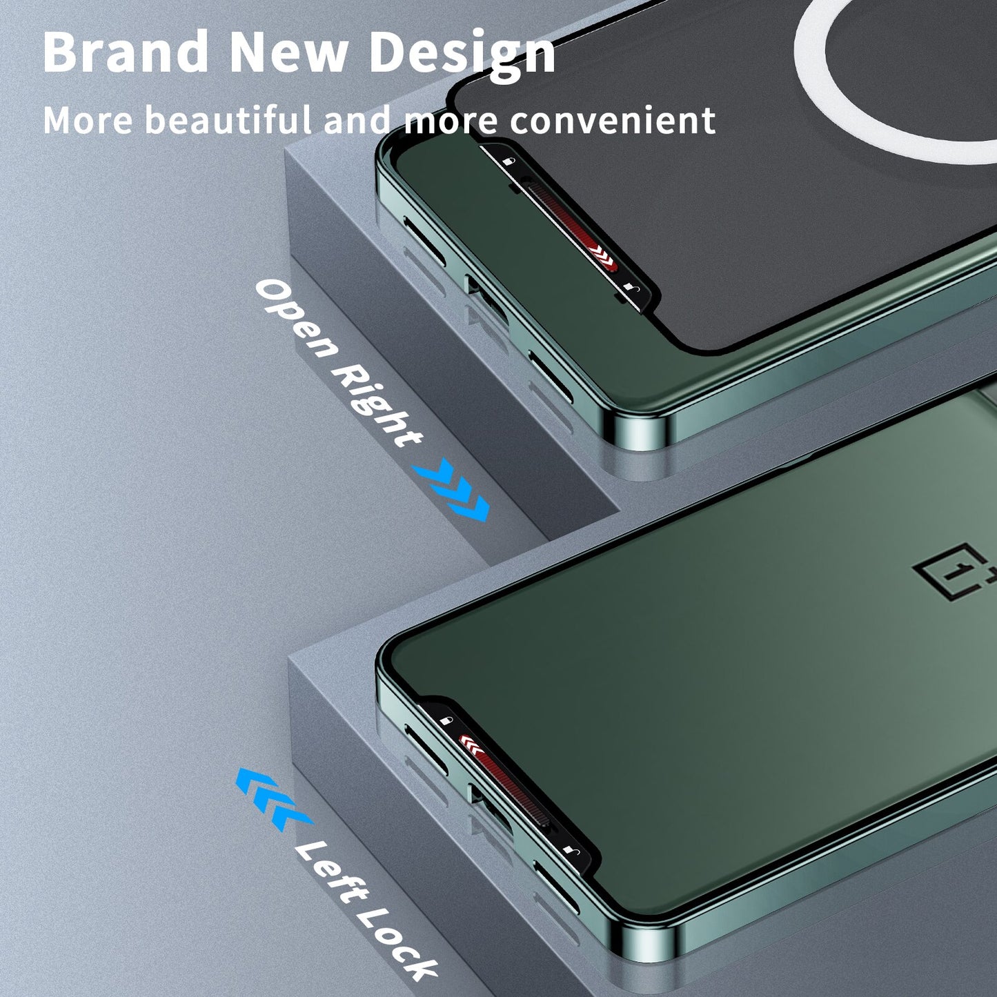 Ultra-Thin Magnetic Magsafe Case with Aluminum Alloy Bumper and HD Glass Protection