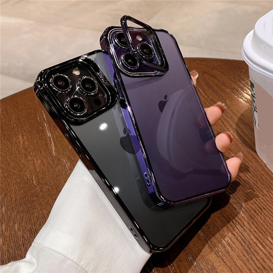 Luxury Plating Invisible Folding Holder Camera Lens Stand Case iphone serie