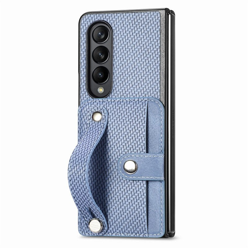 Weave Pattern Phone Case with Card Slot Holder: Luxury Business Cover