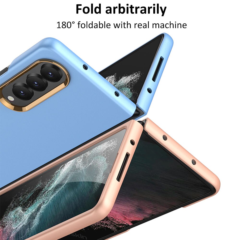 All-Inclusive Protection Folding Phone Cover with Ultra Thin Plated Metal Frame and Color Contact Lens Design