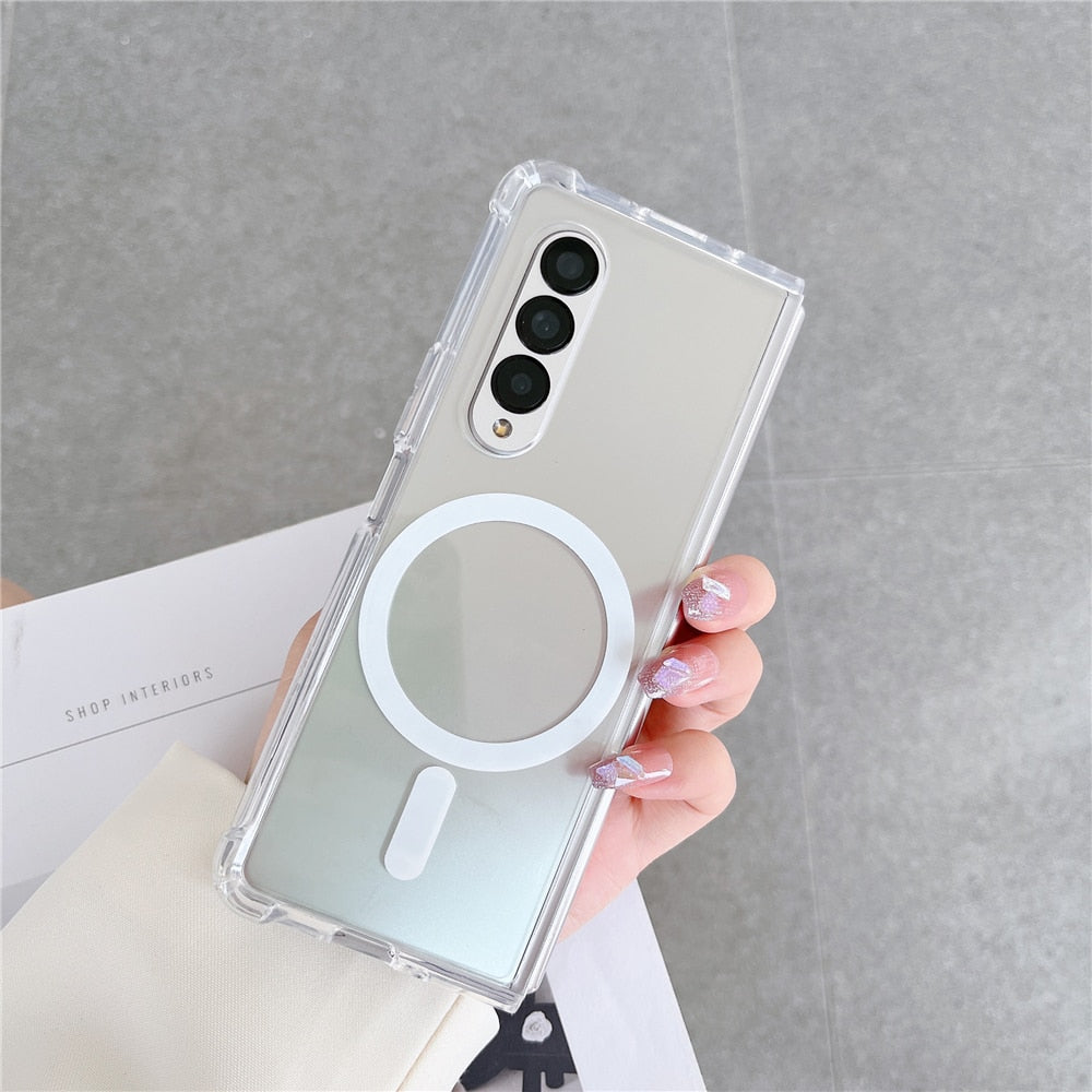 Luxury Case Wireless Charging Magnetic For Magsafe Shockproof  Transparent