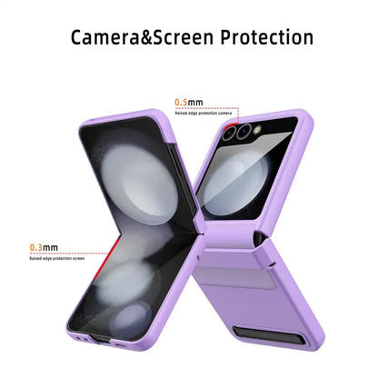 Kickstand PC Phone Case Retractable Hinge Rear Screen Film