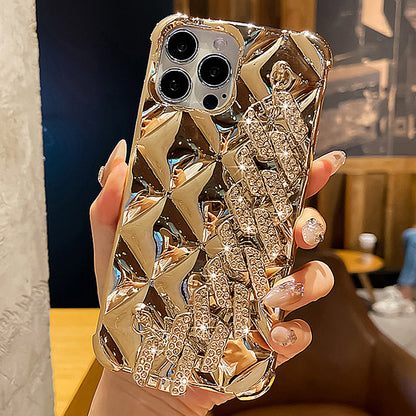 DIAMOND-STUDDED LUXURY PHONE CASE WITH BRACELET