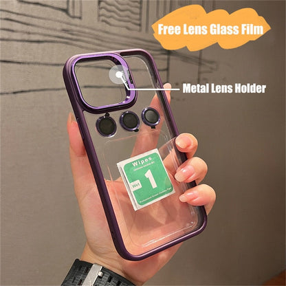 Shockproof Bumper Transparent Lens Cover Stand iPhone Case